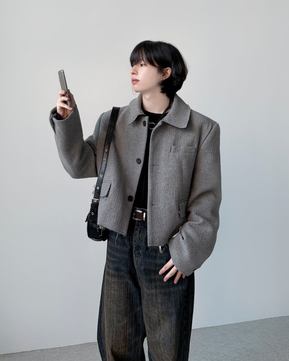 【YOURNUS】Garnish Wool Crop Jacket YOURNUS (ユアノス) - ガーニッシュウールクロップジャケット
