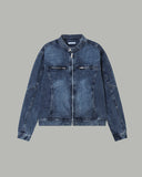 Biker Washed Denim Jacket