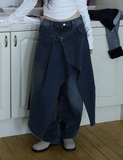 Antique Wrapping Denim Skirt