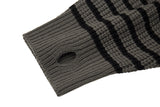 Tibber Stripe Knit Hood Zip-up