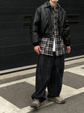 Curve Incision Crop Leather Padding