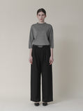 [Premium] High-Waist Pintuck Wide Pants