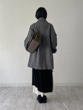 Flared Raglan Wool Half-Coat