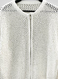 Latte Mesh Knit Zip-Up