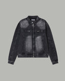 Biker Washed Denim Jacket