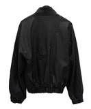 Med high-neck leather jumper