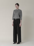 [Premium] High-Waist Pintuck Wide Pants