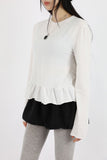 Sheath frill brushed tee