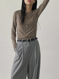 Hira Striped Wool Wide Slacks