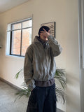 Dirty Sand Denim Hood Zip-Up