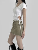 Roen Slit U-neck Tee