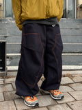 Orange Stitch Double Knee Denim