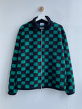 Mohair Checker Knit Zip-Up