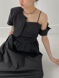 Mono Nylon Bolero Crop Jacket