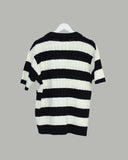 Brin collar striped knit
