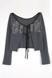 Antique Aru Off-Shoulder Cardigan
