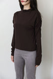 Ruched shirring half-neck top