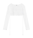 [mnem] Woodgrain Bolero Cardigan