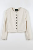Cotton snap tweed jacket