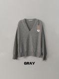 [Premium] Whole Garment Dust V-Neck Knit
