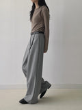Hira Striped Wool Wide Slacks