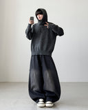 Patchwork Balloon Wide Denim