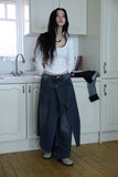 Antique Wrapping Denim Skirt