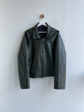 [UNISEX]Leather Crop Matte Jacket