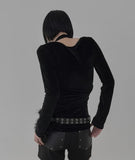 Velvet Layered Halter Round Tee