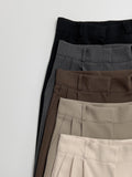 Two-Tuck Basic Wide Slacks