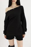 Down snap off-shoulder top
