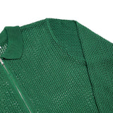 Cold Punching Collar Knit Zip-Up