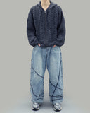 Notty Knit Hood Zip Up