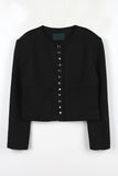 Cotton snap tweed jacket
