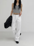 Nude Loose Fit Single Leather Jacket