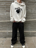 Check Black Wide Denim