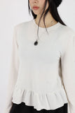 Sheath frill brushed tee