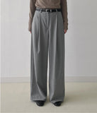 Hira Striped Wool Wide Slacks