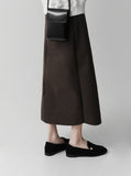 Brushed Banding Back Silt Long Skirt