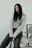May color matching fur zip-up