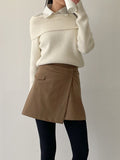 Brushed Tours Unbalanced Mini Skirt