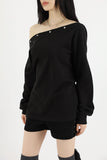 Down snap off-shoulder top