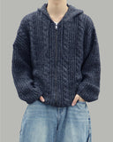 Notty Knit Hood Zip Up
