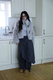 Check wool layered skirt