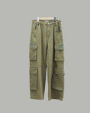 Double pocket washed denim pants