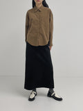 Wear Wool High Waist Long Skirt