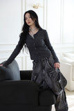 Pulli ribbed shirring tee