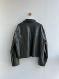 [UNISEX]Leather Crop Matte Jacket