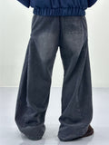 Folded Unuse Snap Denim Pants