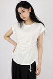 Shirring pin tuck line tee